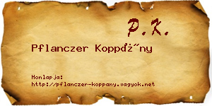 Pflanczer Koppány névjegykártya